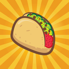 taco with yellow burst background