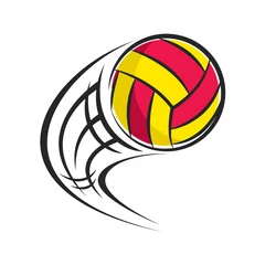 Cercles muraux Sports de balle flying volley ball isolated on white background