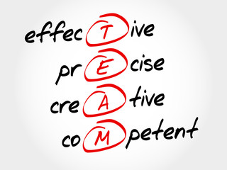 Fototapeta premium TEAM - Effective, Precise, Creative, Competent, acronym business concept