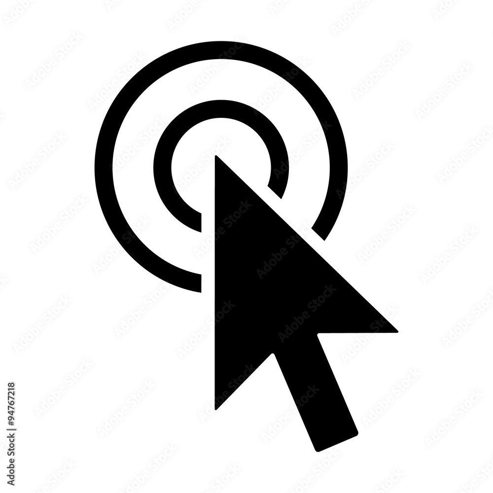 Poster mouse click flat icon for apps and websites