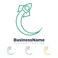 Rocket logo icon Vector