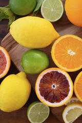 Naklejka na ściany i meble Orange, Lemon and Lime Citrus Fruit