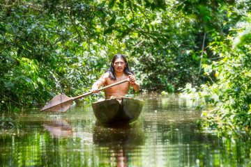 A vibrant village in the heart of the Amazon rainforest, home to an indigenous tribe from Brazil...