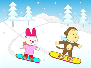 動物のスノーボード