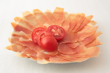 Spanish serrano ham dish