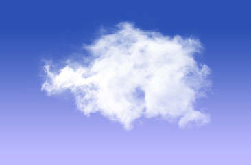 Single cloud over blue sky background