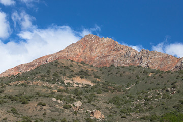 Rocky landscape in the Fan Mountains. Pamir. Tajikistan, Central