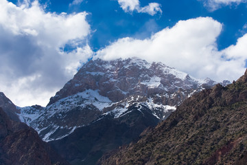 Rocky landscape in the Fan Mountains. Pamir. Tajikistan, Central