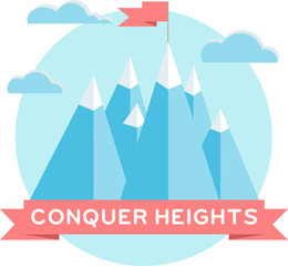High mountains. Flat design