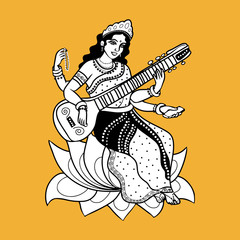 indian goddess Sarasvati