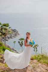 Fototapeta na wymiar Bride on the Cape. selective Focus