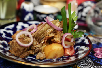 Lamb ribs with potatoes