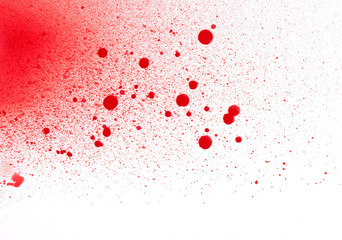 Blood (paint) spatters, splashes and sprays