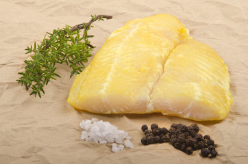 smoked river cobbler with thyme, pepper and salt