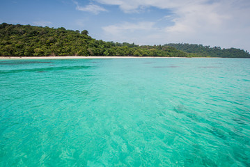 Blue lagoon idyllic view of beautiful