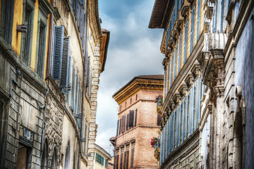 typical Italian street in Siena