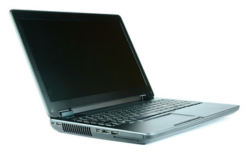 Laptop on white background