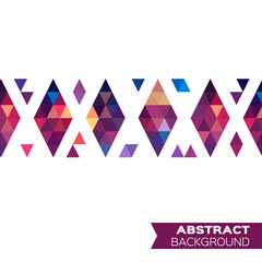 Abstract colorful red blue geometric triangles background. Vector origami illustration for design