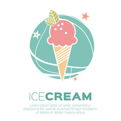 Ice Cream Icons. Sweetness mono vector symbols.