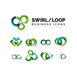 Set of infinity concepts, loop logo designs