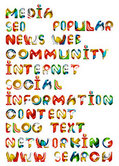 Social media in the internet - words, tags