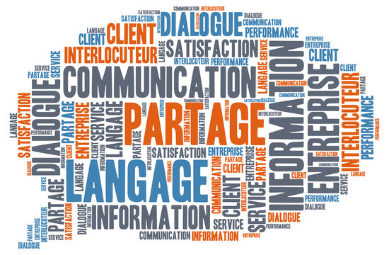 Vecteur de nuage de mots en forme de bulle sur le th&egrave;me de la communication