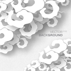 Classical Traditional Chinese paper clouds shapes, cloudy season concept design background. Vector illustration eps10.