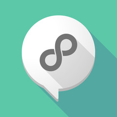 Long shadow comic balloon with an infinite sign