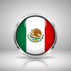 Flag of Mexico in chrome