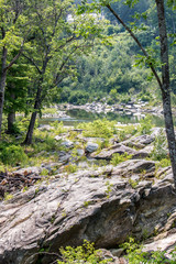 Fototapeta na wymiar Quechee Falls in Quechee Village Vermont USA
