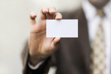white card in hand