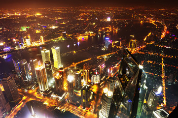 shanghai lujiazui financial center aside the huangpu river.