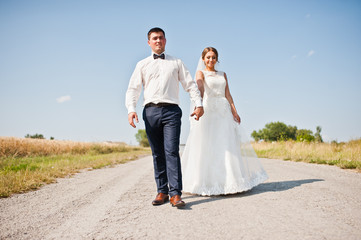 walking just married at route