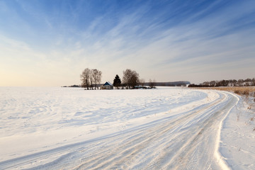 Fototapeta na wymiar winter road with snow