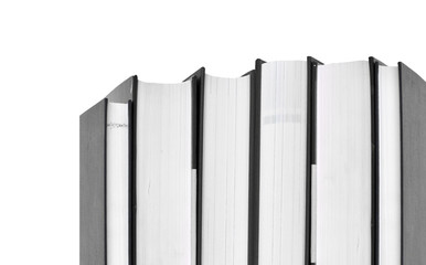 Row of the books on the white background