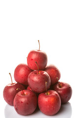 Crab apple fruit over white background
