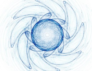 Colorful fractal rings, digital artwork