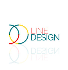 Vector swirl and circles outline minimal abstract geometric logo