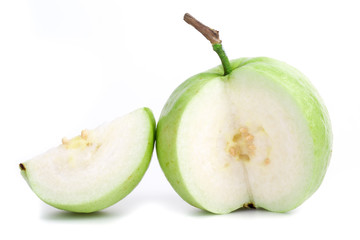 fresh guava on white background