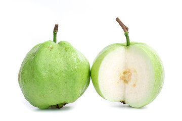 fresh guava on white background