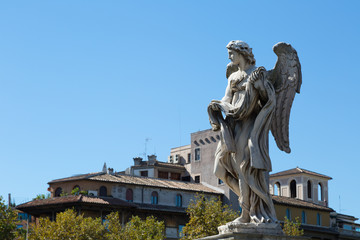 Obraz premium One of the angels at the famous Sant' Angelo bridge, Rome, Italy.