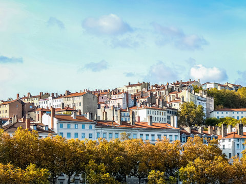 Panorama de Lyon Croix-Rousse en automne 