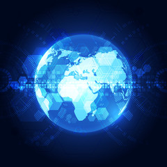 vector digital global technology concept, abstract background