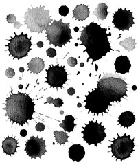 abstract color watercolor blot isolated