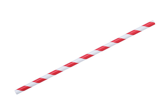 red striped papaer straw