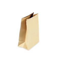 Paper bags on white background