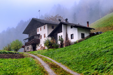 Fototapeta na wymiar Traditional wooden house in Tyrol, Austria