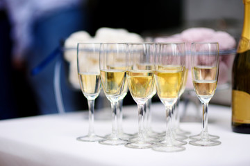 Wine glasses during some festive event