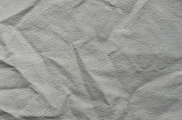 Close up of wrinkly burlap sack