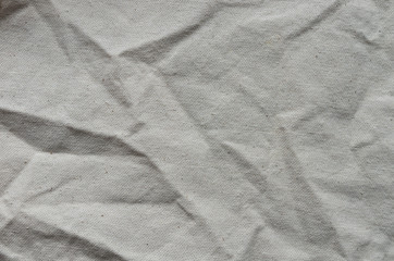 Close up of wrinkly burlap sack